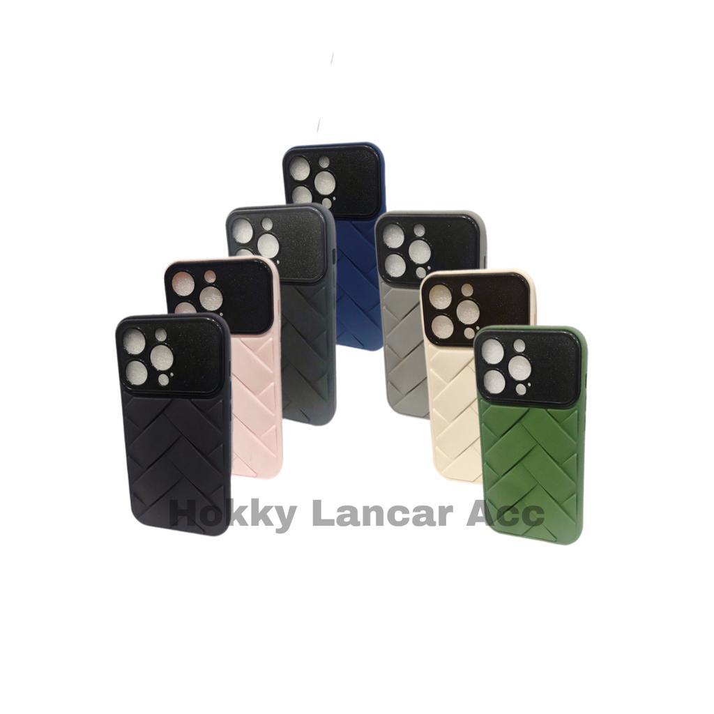 Case Layer Window Camera Protective Colorful 3D Weave Silicone For iPhone