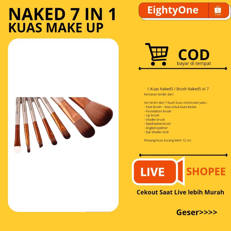 Kuas Make Up Set Isi 7 Pcs