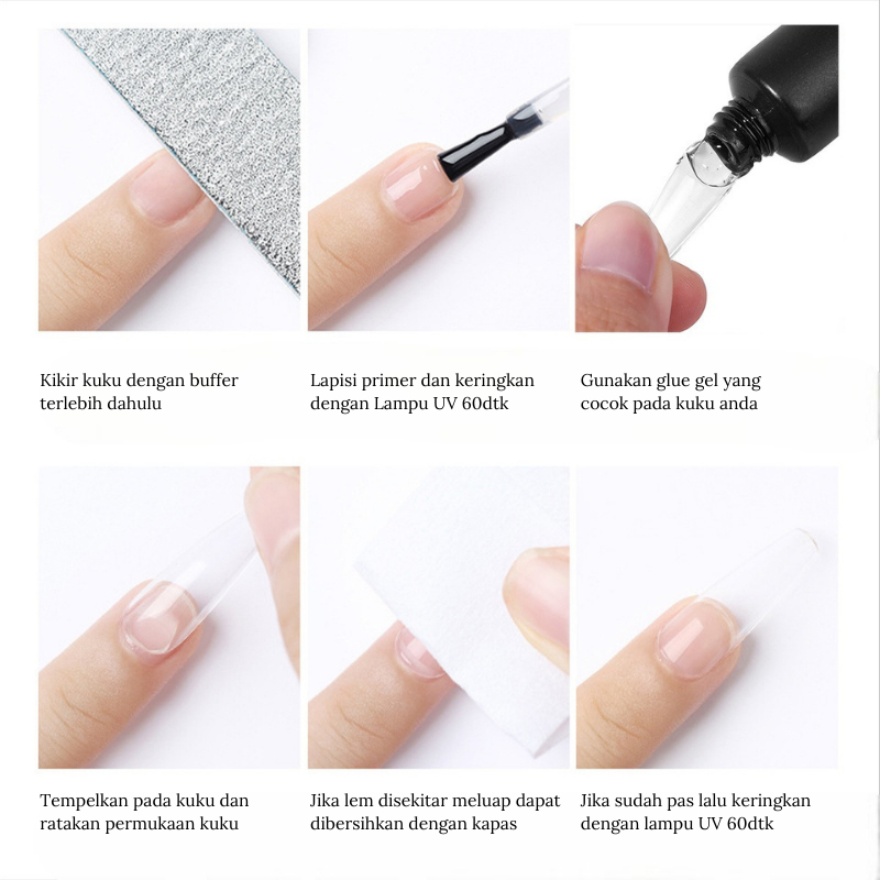 New [ COD ] Soft Gel Tip 420pcs Nail Extension/Soft Fake Nails Full Buff 15 Size/Rising lady solid