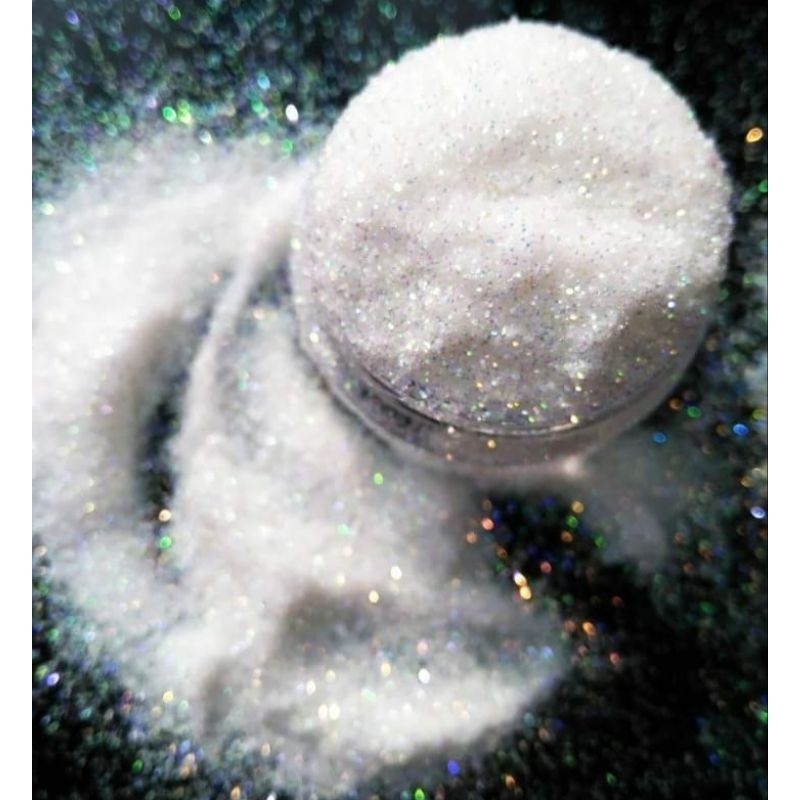 Glitter putih snow rainbow per pot 5gr