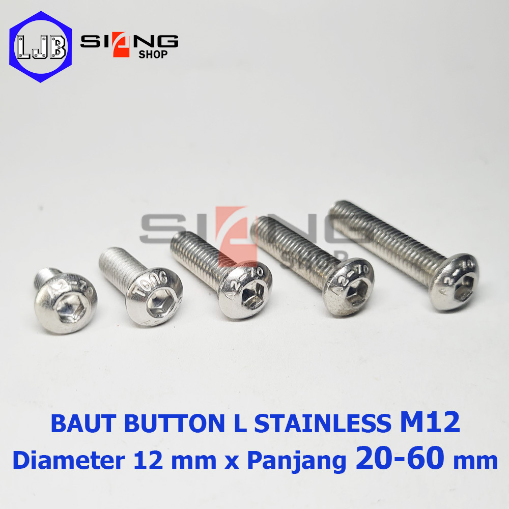 Baut Button L M12 Stainless 304 A2-70