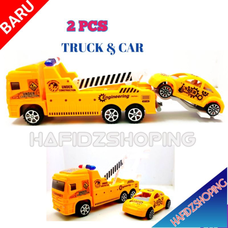 MAINAN TRUCK DEREK SATU SET MOBIL SEDAN