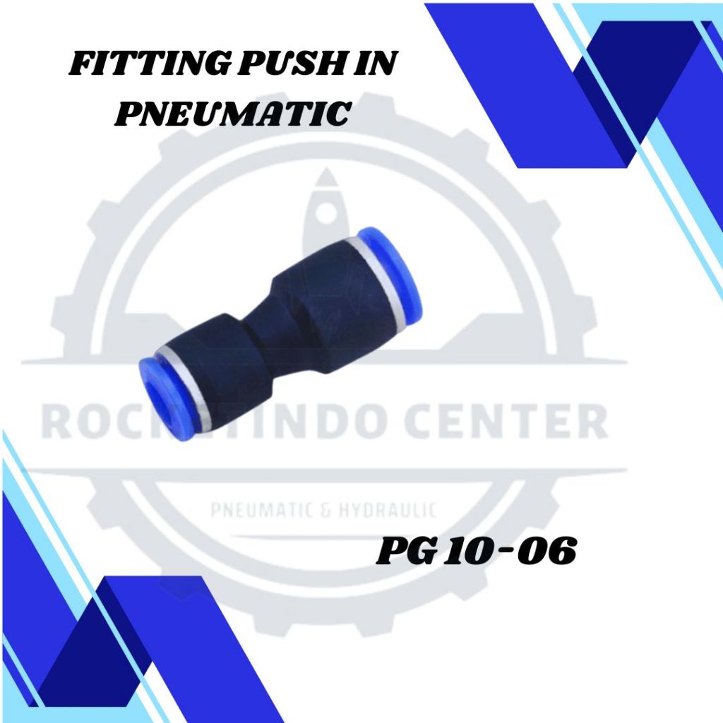 Fitting push in pneumatic lurus PG 10-06