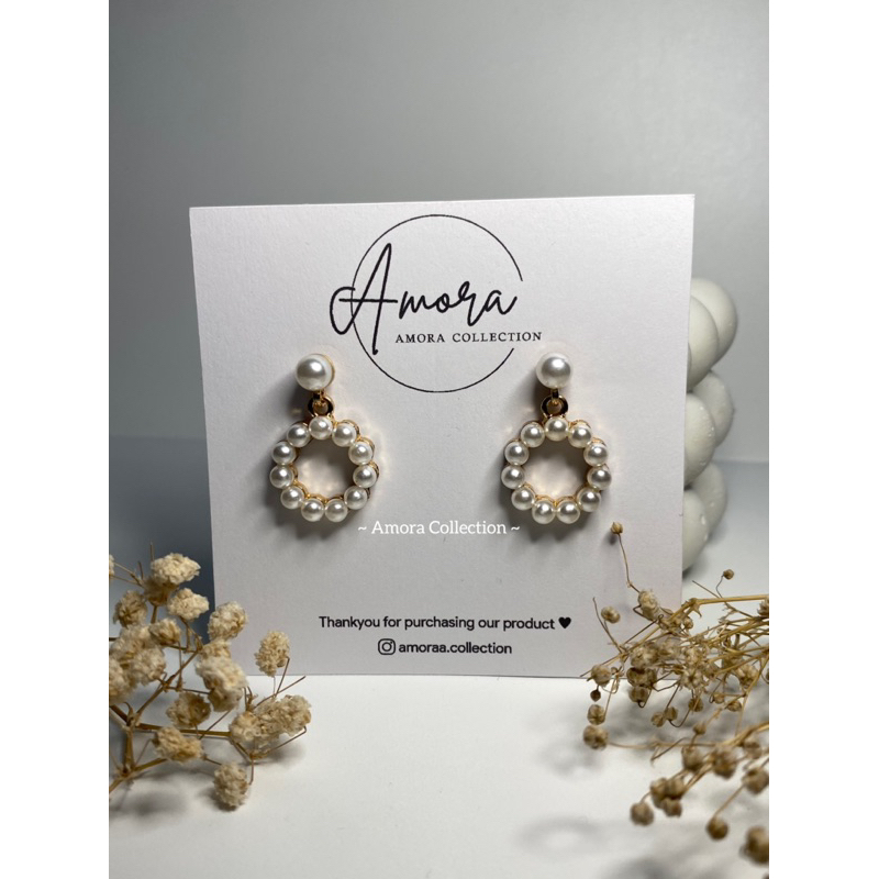 Anting Mutiara bulat Amora-030