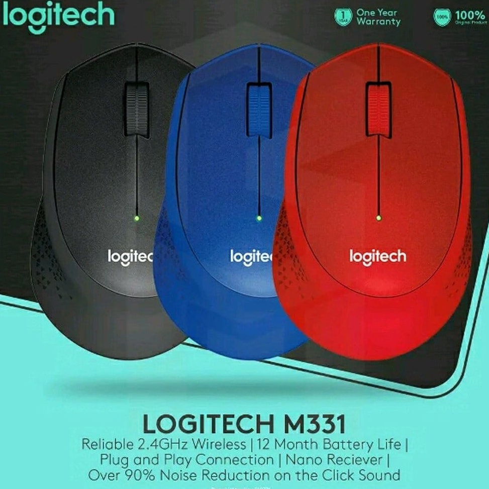 TREN TERBARU Logitech Mouse Wireless M33ilent Plus