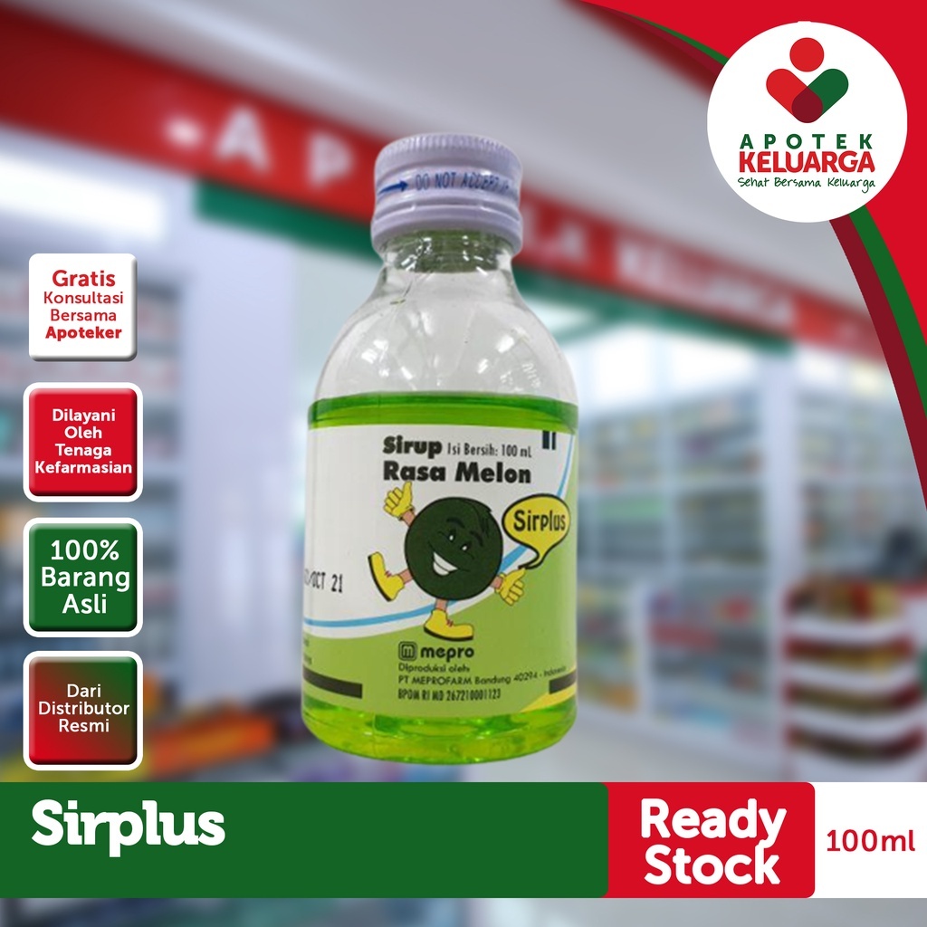 SIRPLUS 100ML 4 RASA MELON, STRAWBERRY, JERUK DAN MELON