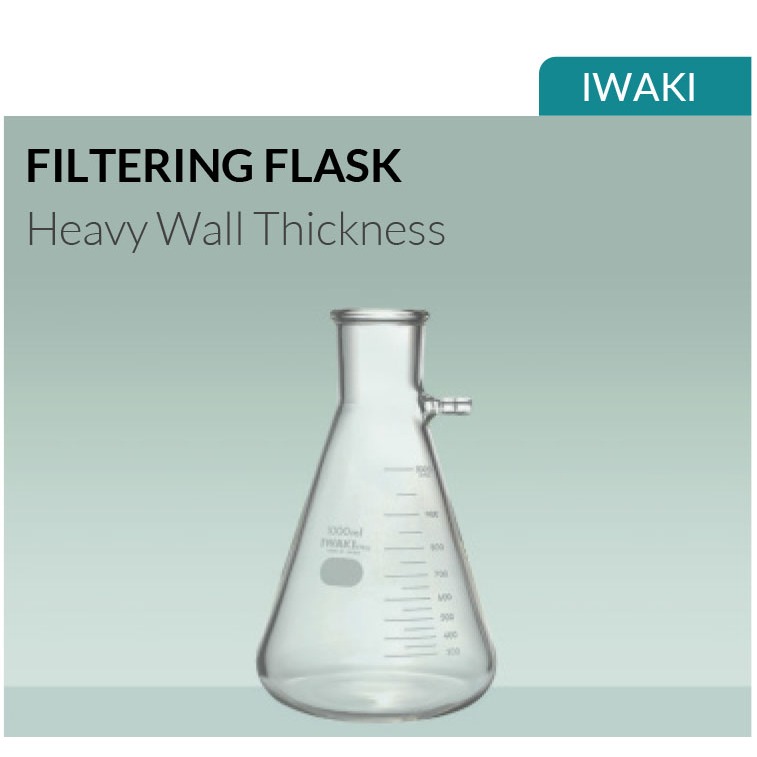 FILTERING FLASK 300mL Heavy wall thickness. Erlenmeyer Flask IWAKI
