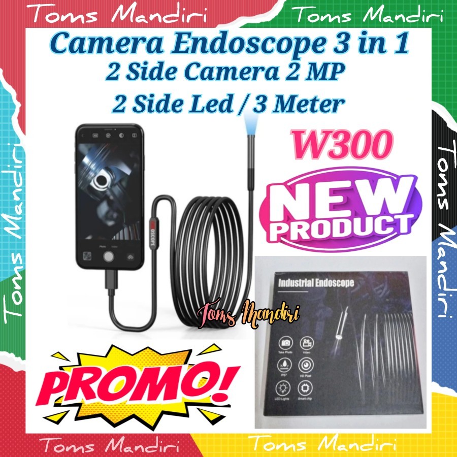 Camera Endoscope 3 in 1 Type W300 2 Side Camera