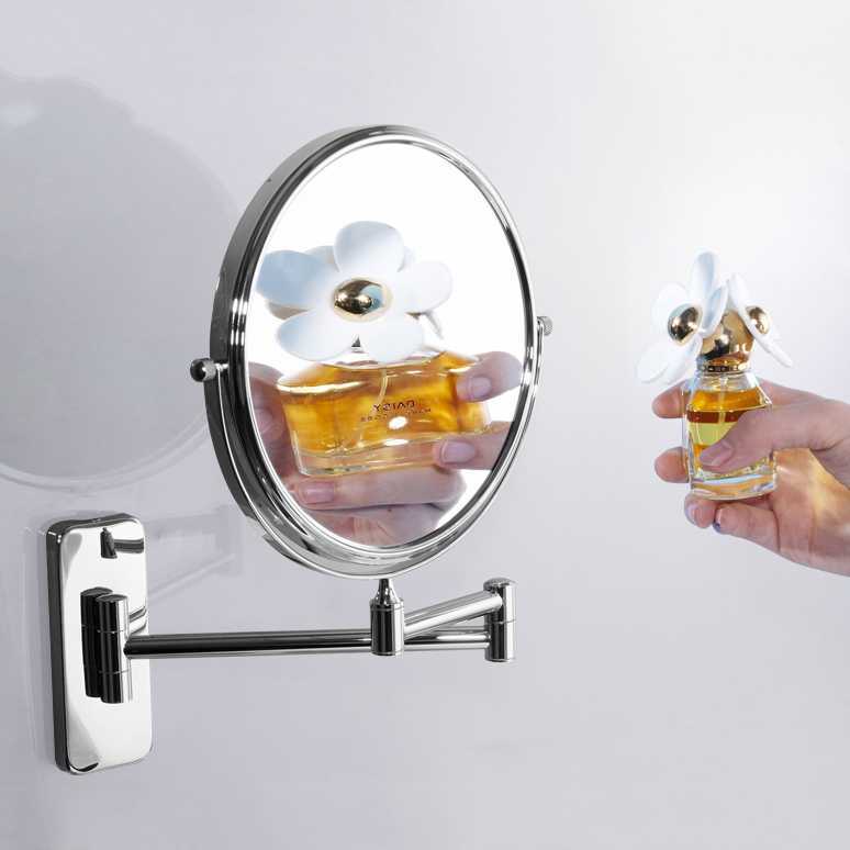 Cermin Dinding Make Up Double Side 2x Magnifying Mirror - 1064 - Silver