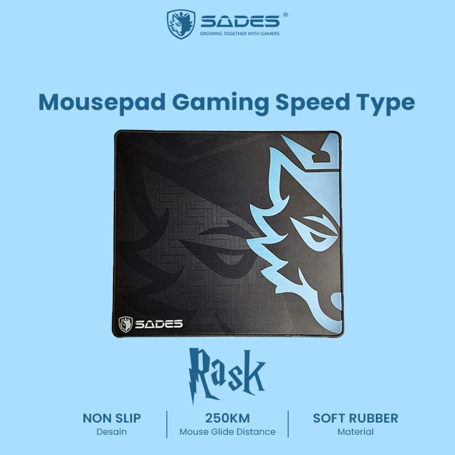Sades Mousepad Gaming Rask Speed Type
