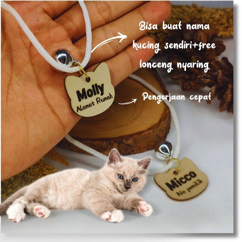 Kalung Kucing Nama Custom Gratis