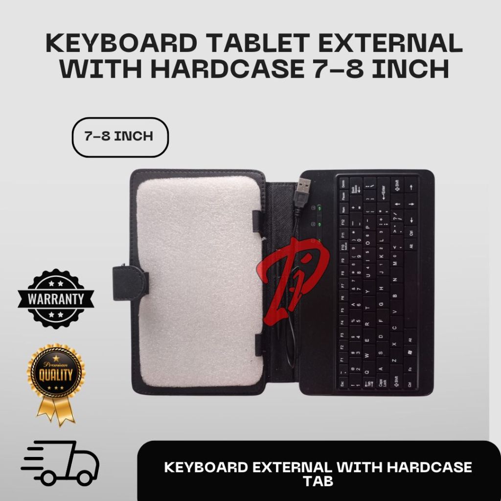 Keyboard Tablet External With Hardcase 7-8 Inch