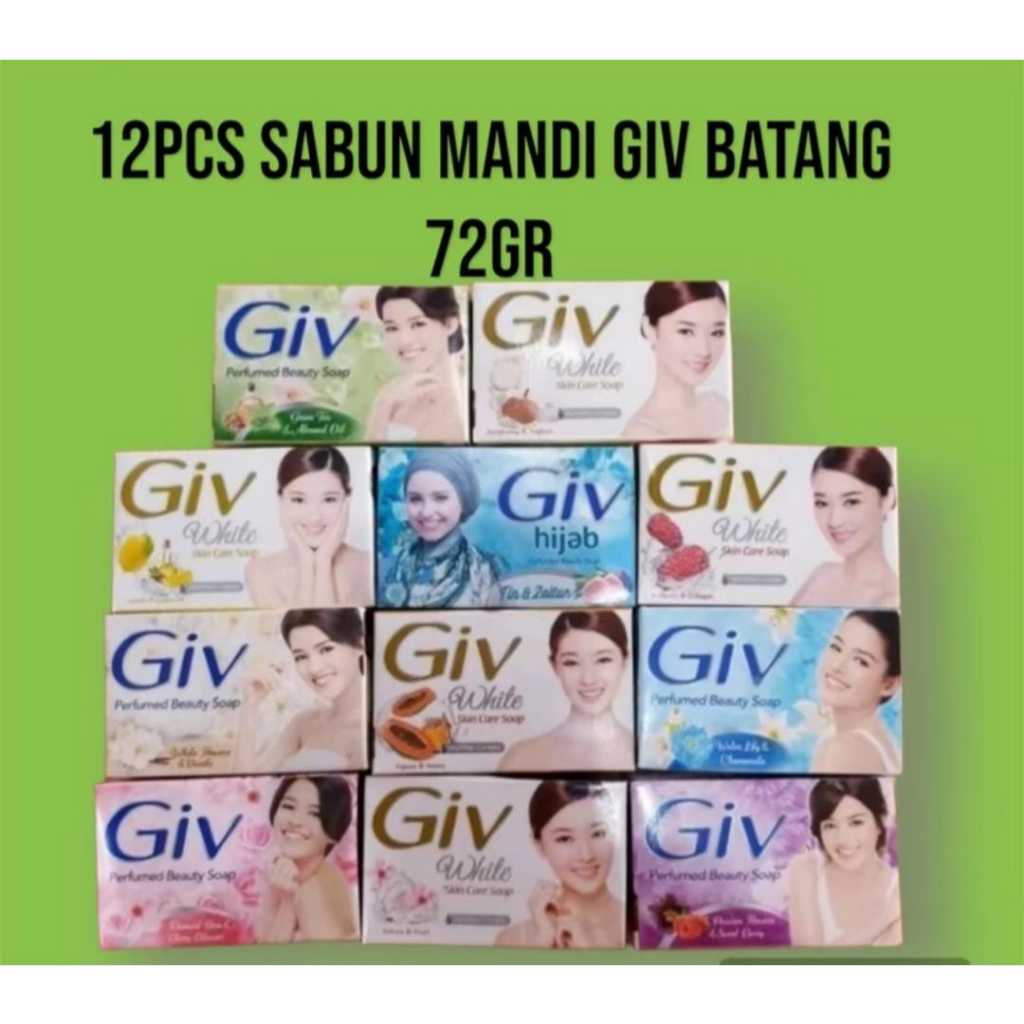 12 PCS sabun batang GIV 75gr random