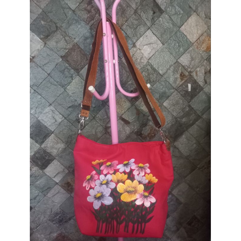 Preloved Tas Sling Lukis Bunga
