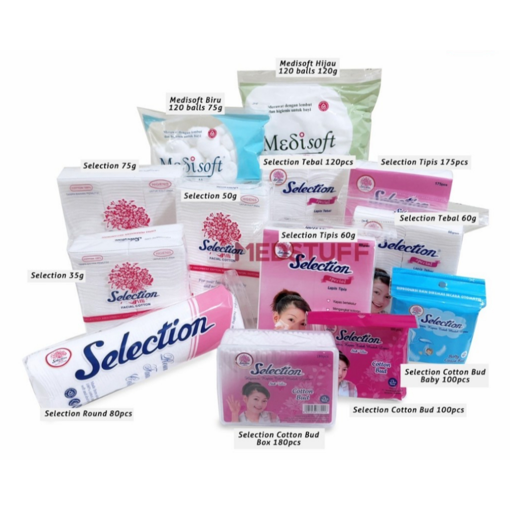Kapas MUKA Selection & Kapas BULAT Medisoft