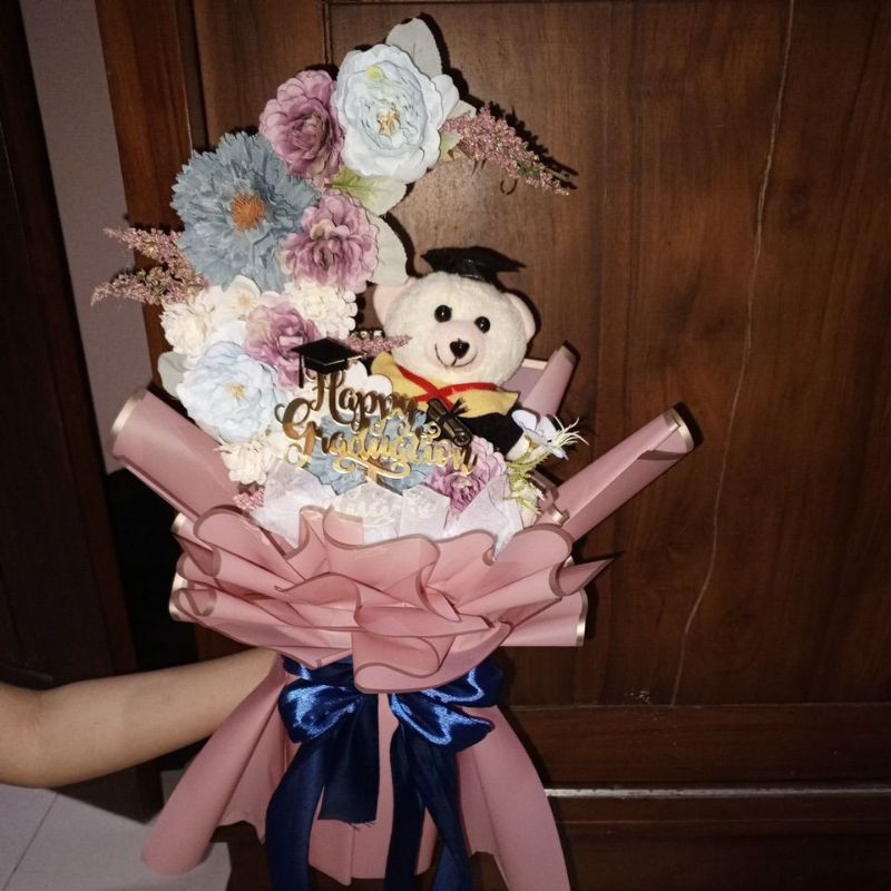 buket bunga plastik boneka bulansabit