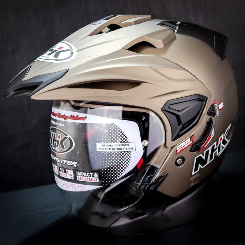 Helm NHk Predator Crypton Star Grey Doff Double Visor