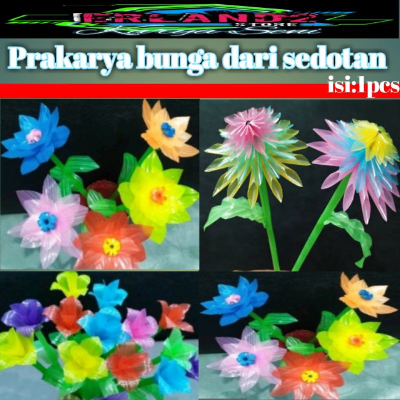 prakarya bunga dari sedotan