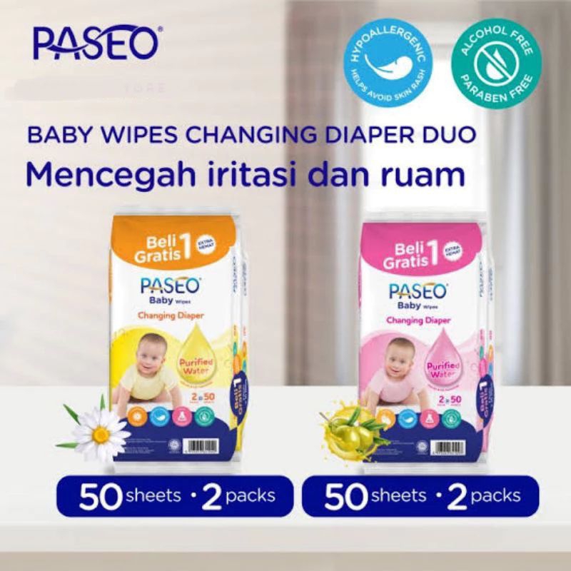 Paseo Baby wipes 2 Pack