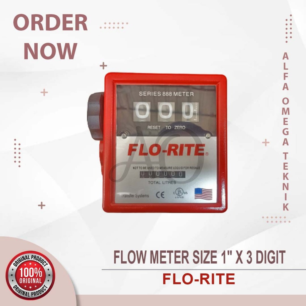 FLOW METER FLO-RITE 1 INCH METERAN SOLAR FLOWMETER 3 DIGIT
