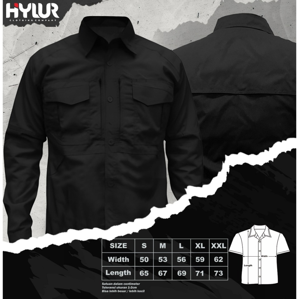 CUSTOM KEMEJA TACTICAL - BLACK
