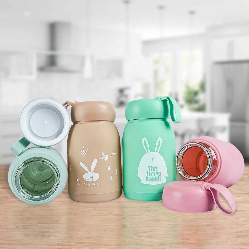 Botol kaca rabbit imut dan lucu 350ml