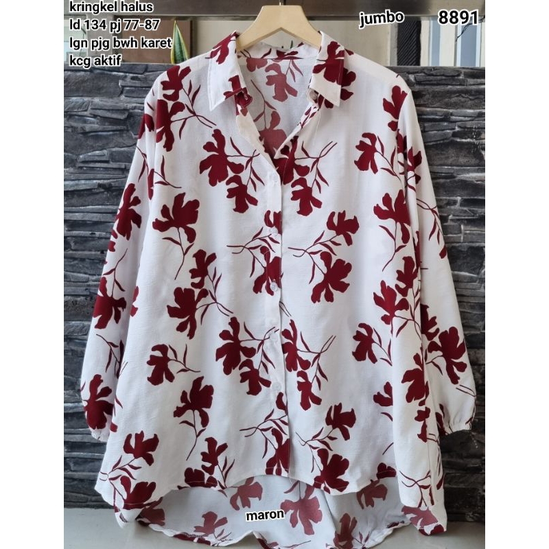 Blus 8891# Blouse kemeja flora