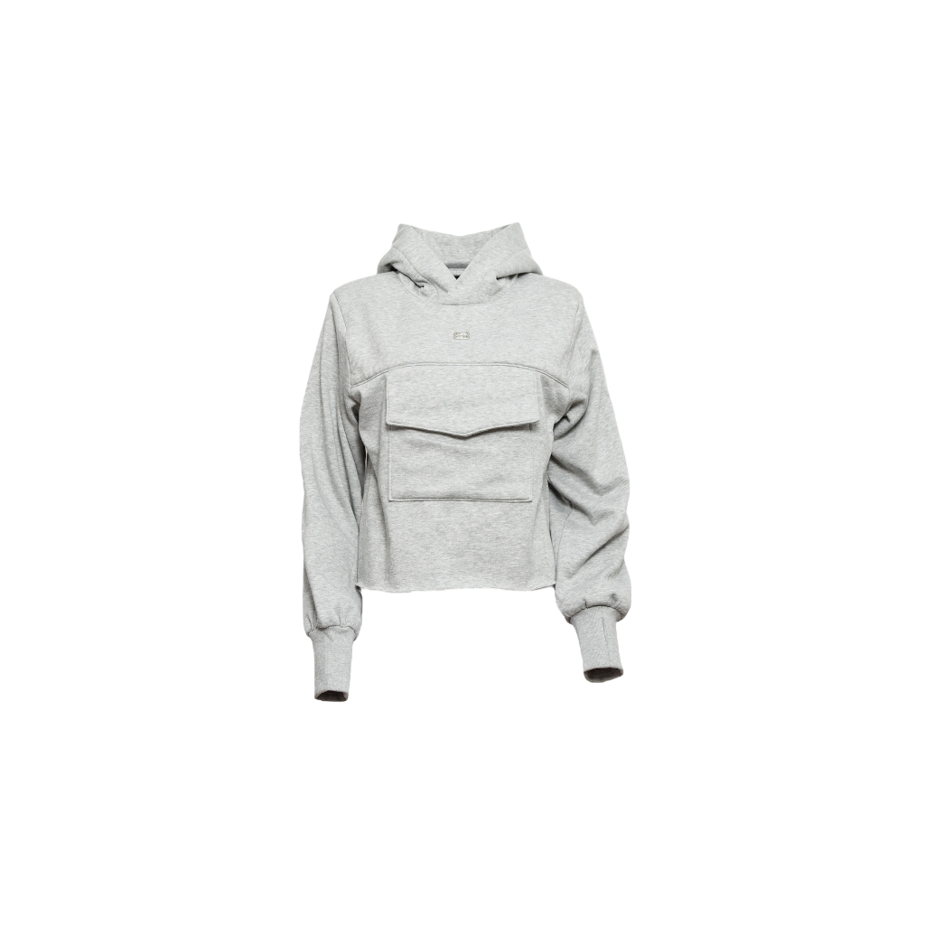 BLANC STUDIO - PADDED SQUARE HOODIE - LIGHT GRAY