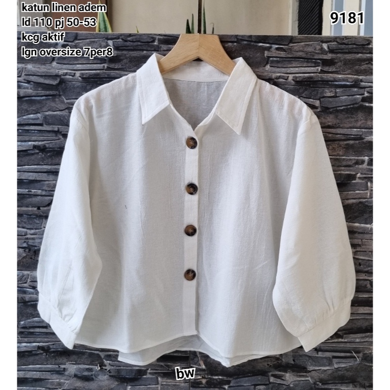 9181 Blouse kemeja crop