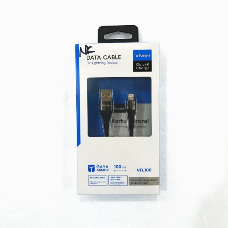 KABEL DATA VIVAN LIGHTNING 12W VFL100 ORIGINAL