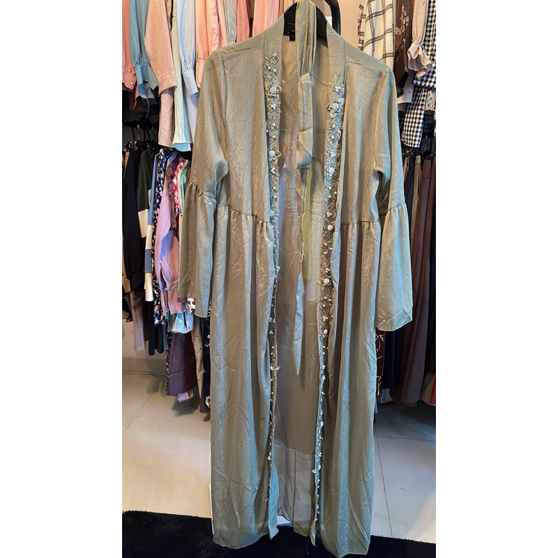 CARDIGAN ARAB OUTER GLITS SAGE