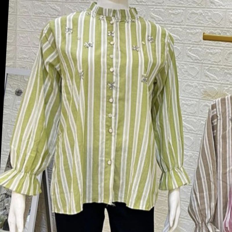 Atasan Salur Payet - Lime