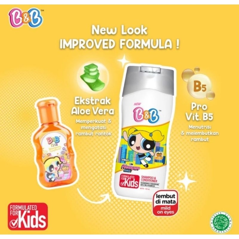 b&b kids shampoo & conditioner bubbles orange