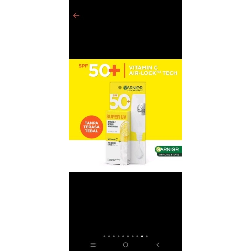 garnier uv serum sunsreen