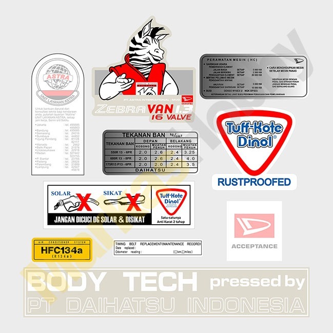 Stiker Daihatsu Zebra Warning Set