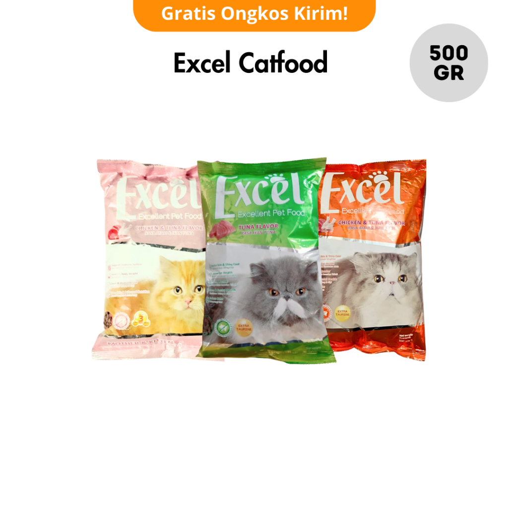Makanan Kucing Excel Catfood 500gr
