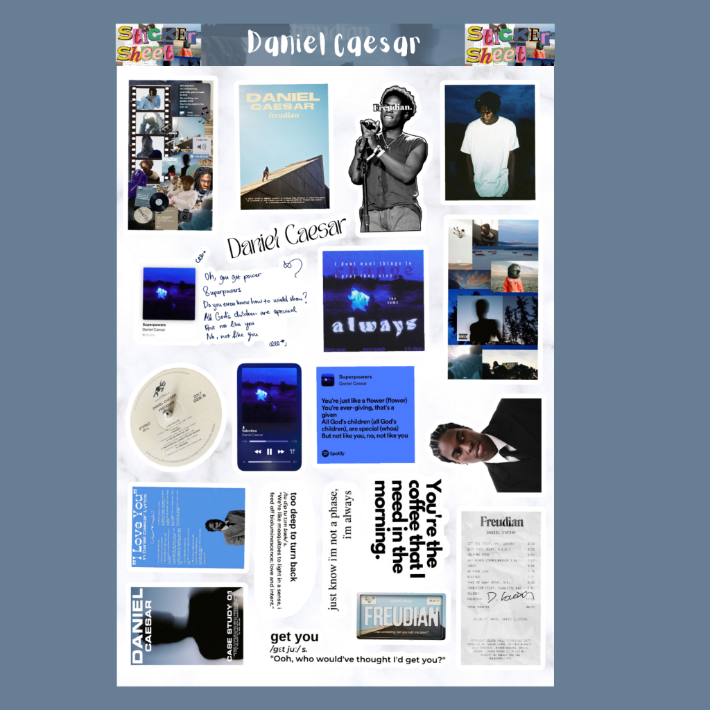Daniel Caesar Sticker Sheet