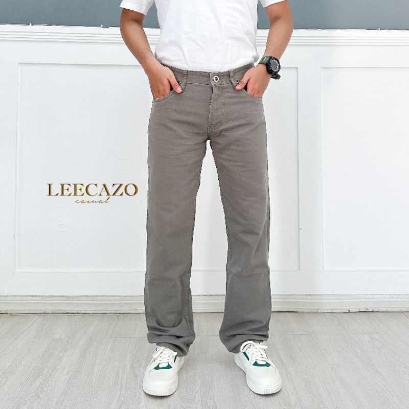 LEECAZO Celana Panjang Pria Canvas Reguler Basic Standar Legosh