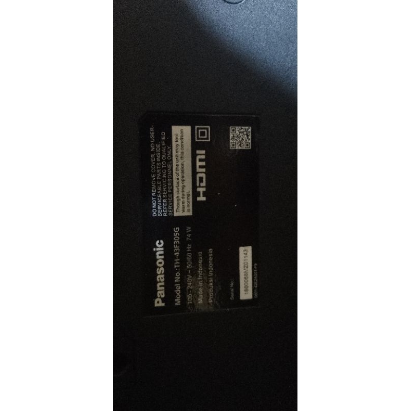Mesin Panasonic TH-43F305G Normal