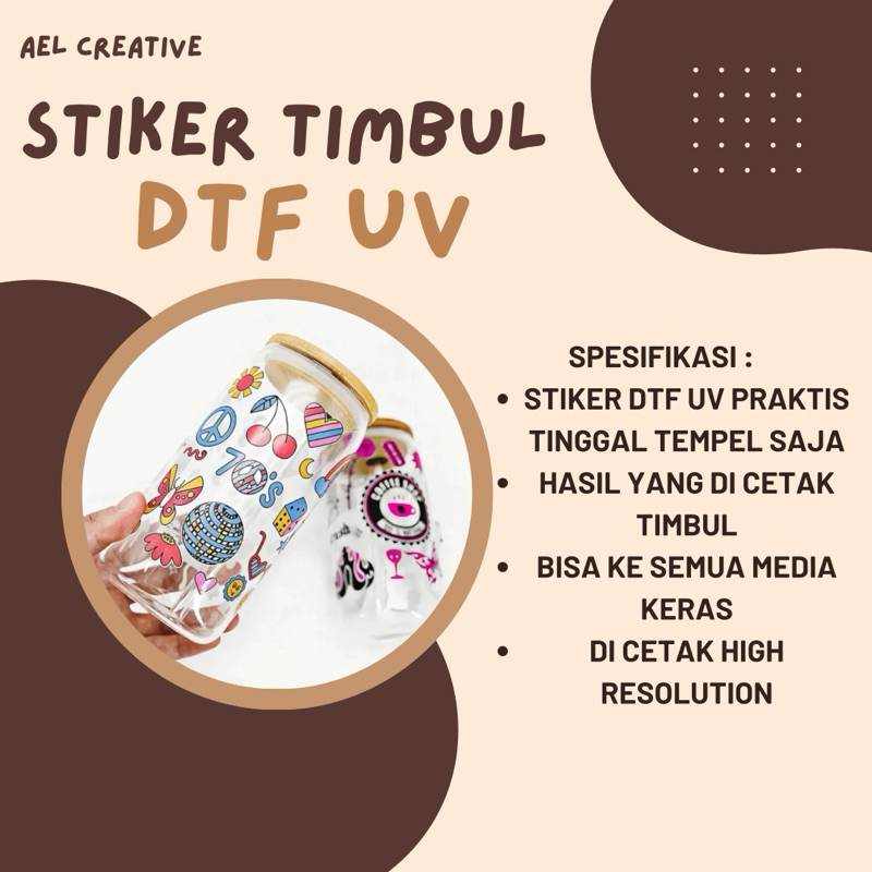 Stiker Timbul DTF UV