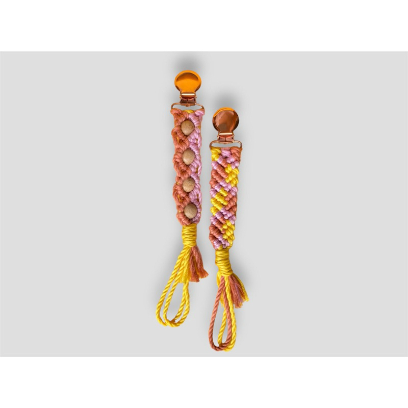 twin pack macrame pacifier clip / gantungan empeng