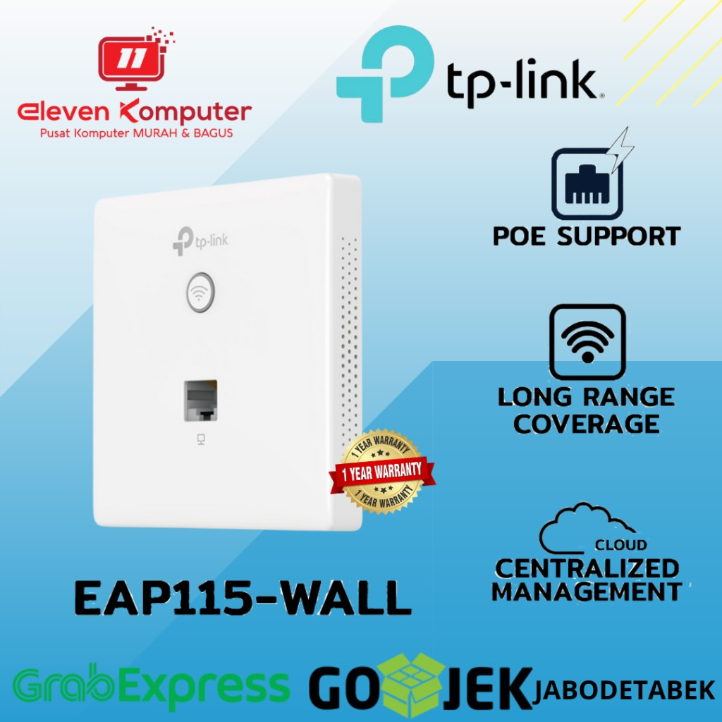 TP Link 300Mbps Wireless N Wall-Plate Access Point EAP115-Wall