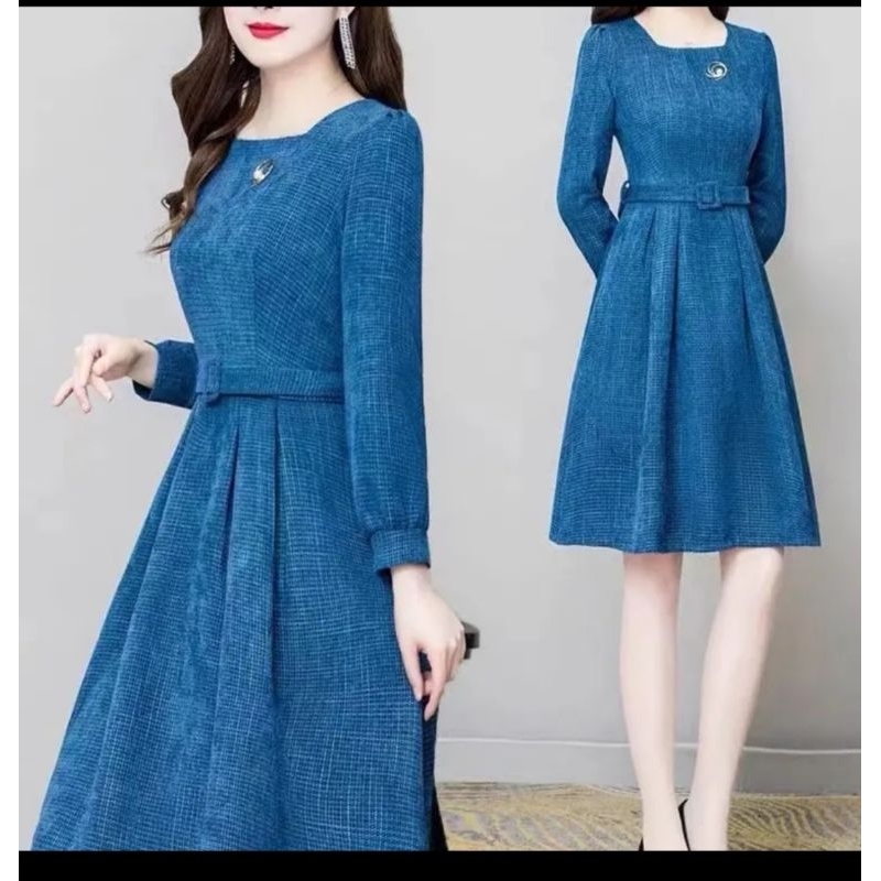 (Milabutik) DREES BAHAN SUEDE DAN RAJUT