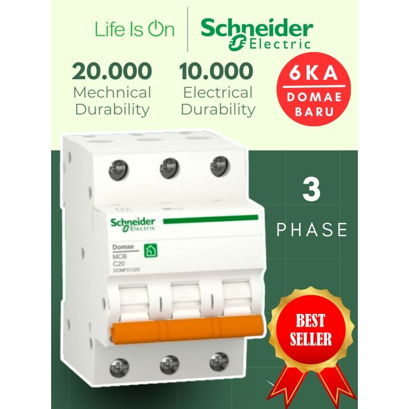 MCB Scheneider 3 phase 10A/ 16A/ 20A/ 25A/ 32A