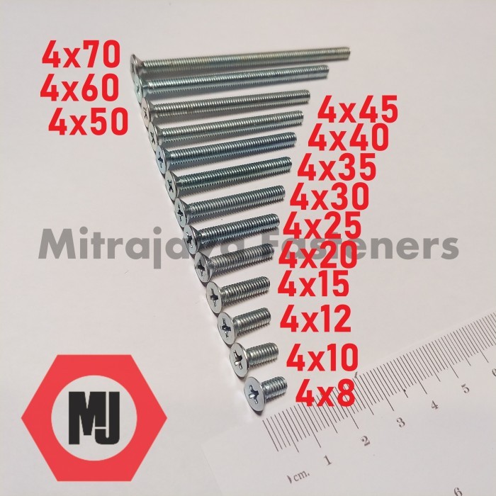 Baut JF M4x25 Obeng +
