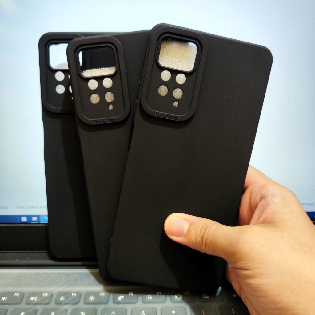 Black matte softcase Xiaomi Redmi Note 11, Note 11s, Redmi Note 11 Pro, Note 11 Pro 5G silikon hitam solid