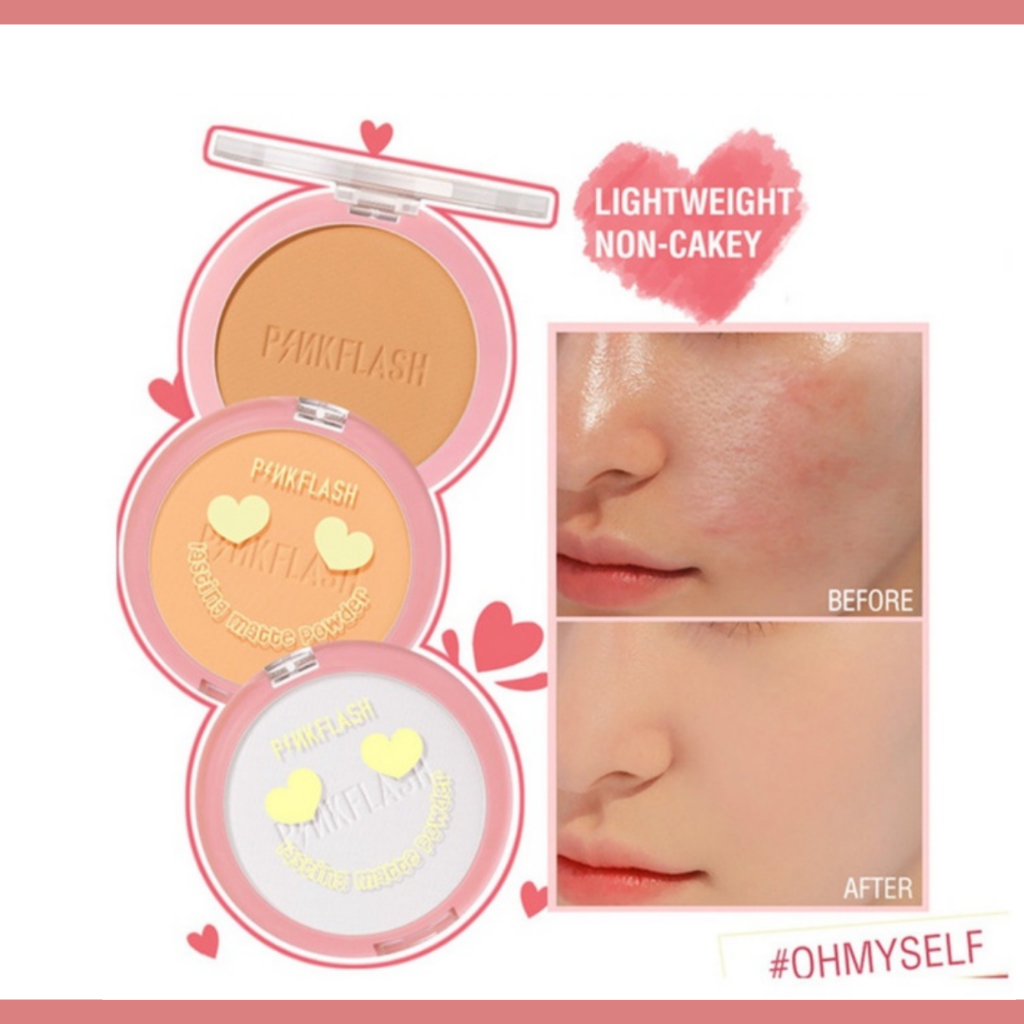 Pinkflash Lasting Matte Pressed Powder / Bedak Padat
