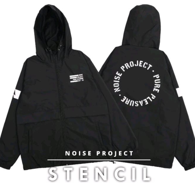 Noise Jacket Taslan Stencil Hitam
