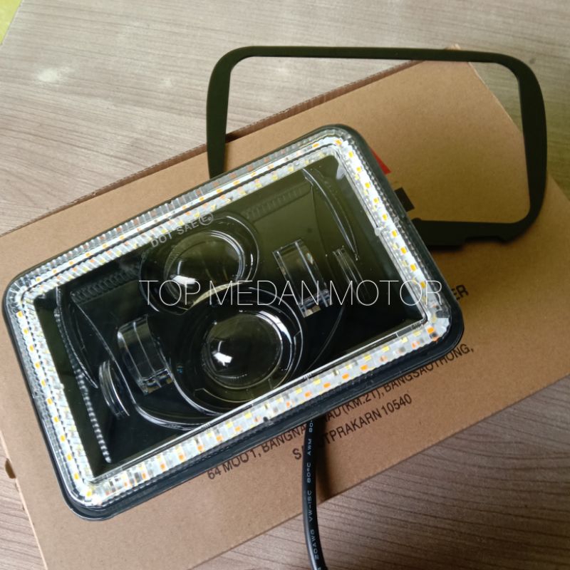 LAMPU DAYMAKER RX-KING PLUS ADAPTER FRAME HITAM