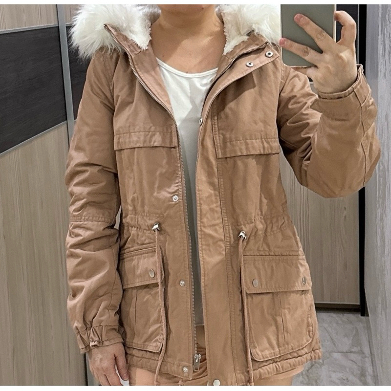 jacket wanita peach